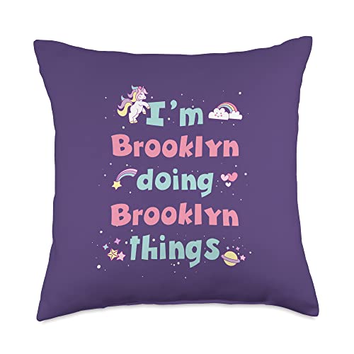 Cute Brooklyn Personalized First Name Girls Throw Pillow