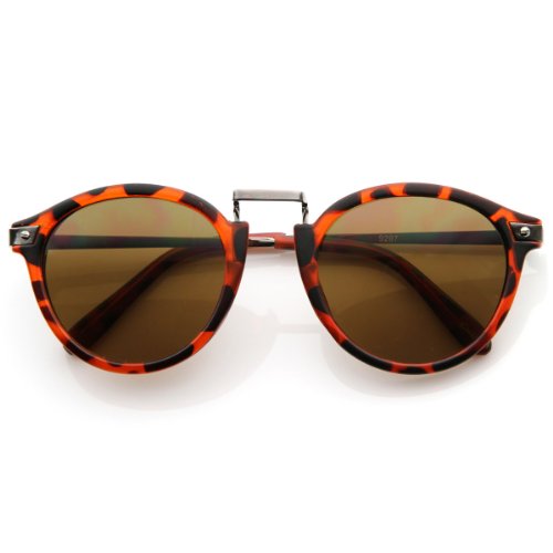 zeroUV Vintage Inspired Round Horned Rim P-3 Frame Retro Sunglasses2