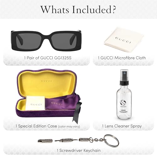 Gucci GG1325S Designer Fashion Sunglasses - Elegant, Sophisticated & Stylish Rectangular Shape Eyewear W/Luxury eSHADES Kit3