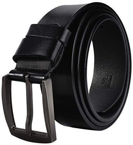 Men's Belt, Men's Reversible Classic Dress Belt Top Bulliant Leather Dress Belt with Single Prong Buckle