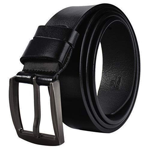 Men's Belt, Men's Reversible Classic Dress Belt Top Bulliant Leather Dress Belt with Single Prong Buckle