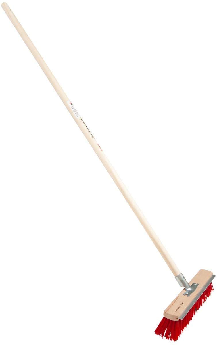 SHW-FIRE Set: Straßenbesen 40cm breit und Hallenser Randschaufel | Für Hof, Garten & Baustelle | Reinigen, Material bewegen & Verladen | Kratzkante & Alu-Randschaufel | 130 cm Buchenstiel