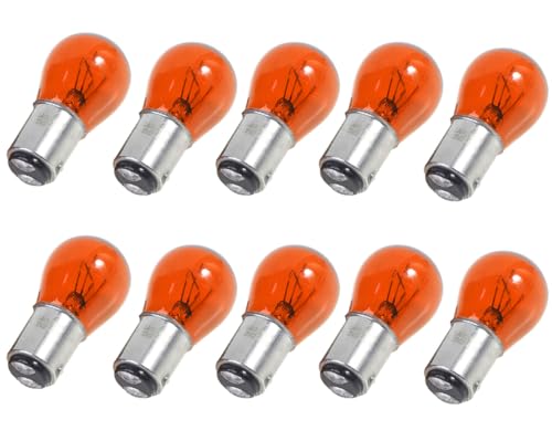 ShuoHui Rot Rück- Bremslicht Lampe BAY15d P21/5 Rot Watt P21/5W 12V KFZ-Lampe Bremslicht Rücklicht Glühlampe Kugellampe (10)