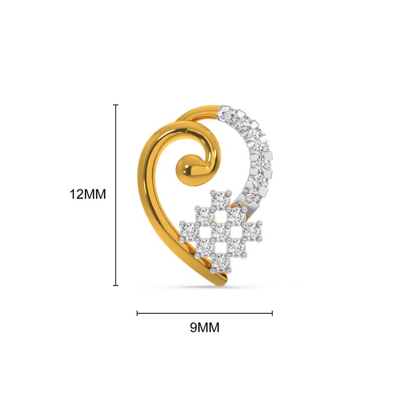 Image of KISNA JEWELS 14KT|18KT BIS Hallmark Pure Gold and Diamond Stud Earrings For Women with Screw Back clouser