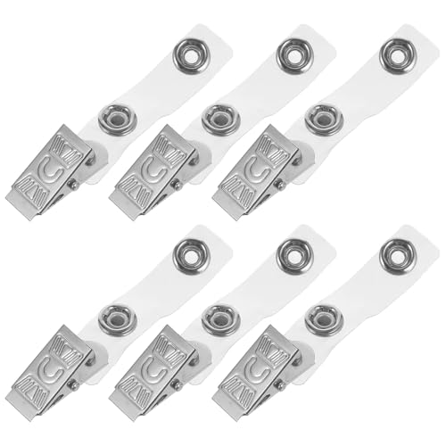 Clips porte-badge métal avec sangles PVC transparentes pour cartes d'identité | Lot de 300