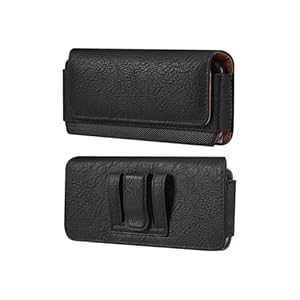 Herren Handy Gürteltasche mit Clip Leder Schwarz Kompatibel mit Samsung Galaxy Z Fold 7/6/5/4/3/Z Fold 5G, Horizontal Handyhülle Klein Ledertasche mit Karten Tasche Kompatibel mit Huawei Mate XS/X3/X2