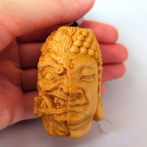 仏と魔の二面性 仏像 木彫り 根付 ストラップ 仏教 ブッダ 仏陀 悪魔 煩悩 死魔 天魔 善悪 四魔 鬼 お守り キーホルダー 善と悪 悟りと煩悩
