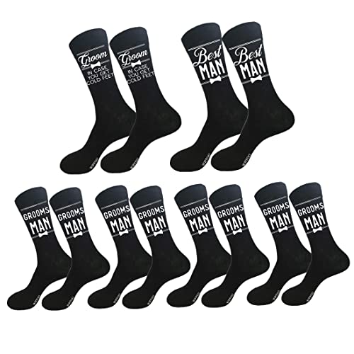 WIFFGO Groomsman Gifts For Men Wedding Gifts Novelty Socks Funny ...