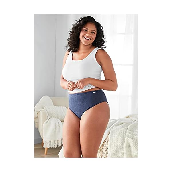 Jockey Women's Underwear Elance French Cut - 3 Pack, Deep Blue Heather/Deep Blue Dot/Sea Blue Heather, 7