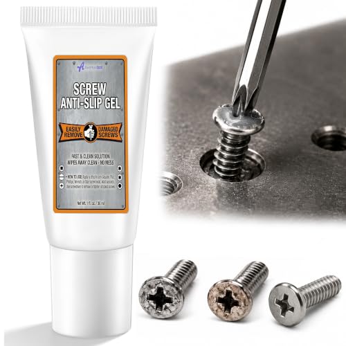 Stripped Screw Remover Stripped Screw Glue Anti Slip Screws Removal Compound Instant Liquid Grip Solution wtih Precision Applicator for Rusted&Lightly Damaged Screws No Cure Time Adhesion Enhancing