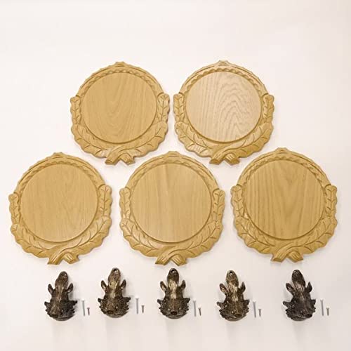 GTK Oferta 5 placas de cuña talladas de roble claro AF 16 cm con 5 cabezas de cuñas, portada grande, tabla de cuñas, cartel para trofeos