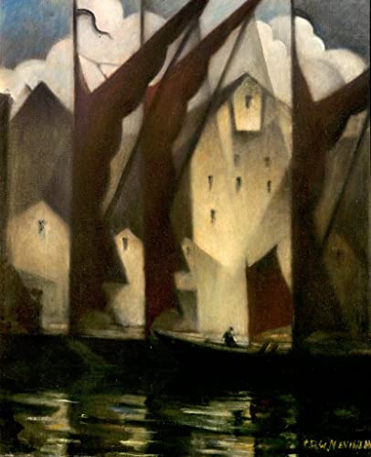 Tableau toile haut de gamme Nevinson Thameside affiche art