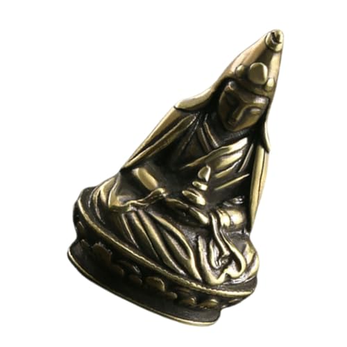 TOYZFRIENDY Kupfer Avalokitesvara Buddha Statue mit Vintage Design Kleine Tischdekoration Stabile und Umkippbare Chinesische Kunstfigur für Wohn und Bürodeko