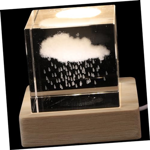 DIYEAH Corazón De Cristal Con Base De Decoración De Escritorio y Romántica Para Hogar y Cubo LED