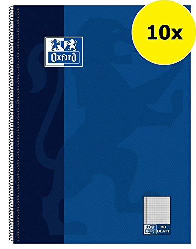 Cahier A4 à carreaux Oxford grands carreaux double marge lot de 10