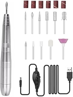 Pinkiou Electric Nail Files, USB Electric Nail Drill 20000 RPM Adjustable Speed Portable, Professional Electric Manicure Pedicure Kit Nail Drill for Acrylic Nails, Gel Nails