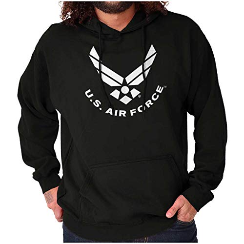 Brisco Brands US Air Force Official USAF Symbol Hoodie Sweatshirt Women Men Black