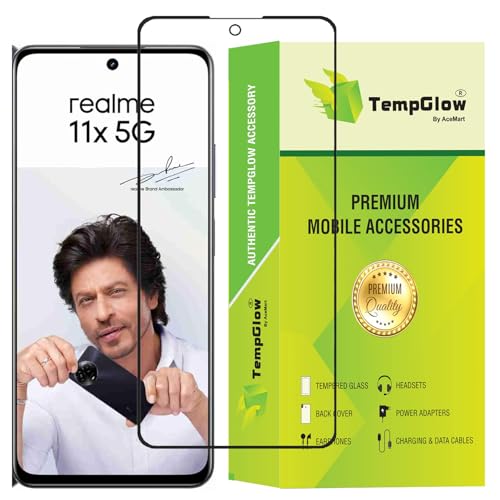 Image of Screen Protector for Realme 11 5G | 11x 5G | C67 | Narzo 60x | Oppo A58 4G | A38 (Black) Tempered Glass Edge-to-Edge 6D Screen Guard With Installation Kit