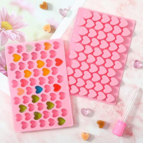 Image of 2.4ml Medium Heart Silicone Molds with 2 Dropper, 2 Pack Heart Mold