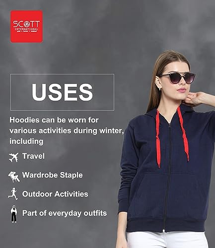Image of Scott International Men's Solid Cotton Hoodies for Men, Trendy and Comfortable Sweatshirts for Men, Stylish Winter Wear with Hood and Pockets, Fashionable Hooded Sweatshirts