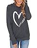 Penceni Women's Hoodies Pullover Cute Heart Sweatshirts Long Sleeve Tops with Pockets, Grey, Medium #1