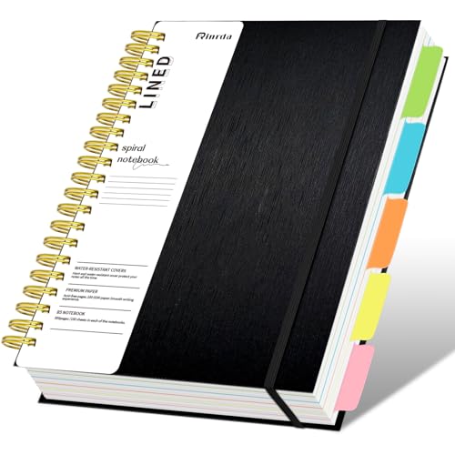 Cahier à spirales grand volume 300 pages lignées B5 BlACK pour écrire sans traverser