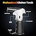 Butane Torch Lighter, 0-90°Rotating Angle Butane Lighter, Refillable Kitchen Torch with Safety Lock, Adjustable Flame for Soldering (White and Black)