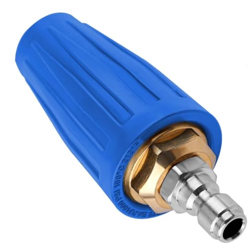 Boquilla Giratoria Turbo Universal Para Hidrolimpiadora De Agua, Boquilla Para Lavadora a Alta Presión, Boquilla De 4000 Psi, Calibre 1.311 Mm, Uso De Un Conector Rápido De 1/4' Turbowasher (Azul)