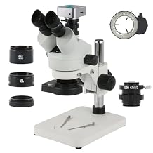 Lab Microscope Accessories 36MP 4K 1080P HDMI USB Video Camera Simul-Focus 3.5X-90X Trinocular Stereo Microscope 1/2 CTV for Research Education