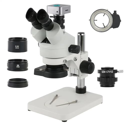 Microscope 36MP 4K 1080P HDMI USB Video Camera Simul-Focus 3.5X-90X Trinocular Stereo Microscope 1/2 CTV for Research Education