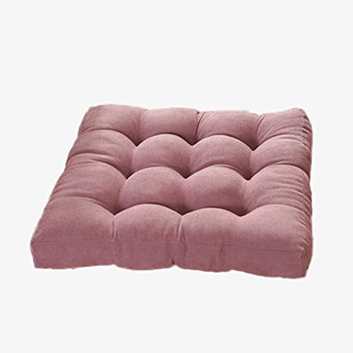 LDFV Cuadrado Grueso Almohadilla para Silla Víveres,Pana Cojín del Asiento,Color Sólido Suave Tatami Cojín De Meditación,Lavable,para Piso Balcón Hogar Silla-C 45x45cm(18x18inch)