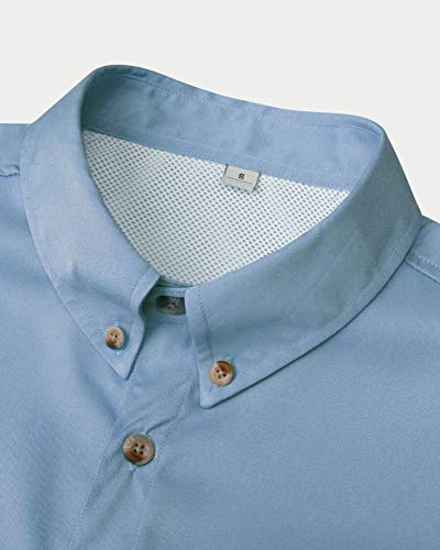 Image of Alimens & Gentle Short Sleeve Fishing Shirt Wicking Fabric Sun Protection Casual Button Down Shirts