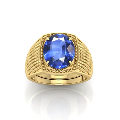 Bague saphir bleu naturel plaquée or 13,25 carats Neelam mixte