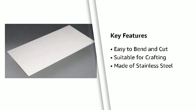 Image of K&S Precision Metals Stainless Steel Sheet 87183 - 0.018 inch Thick x 6 inch Wide x 12 inch Long - DIY Crafts, Automotive, Furniture, Made in USA, 1 Sheet