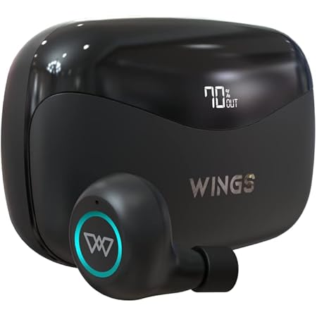 Wings Powerpods Wireless Earbuds with 150hr Playtime, Massive 2500mAH Digital Display Case Battery, HD Mic Calling, Gaming Mode with 40ms Low Latency, IPX5 Waterproof