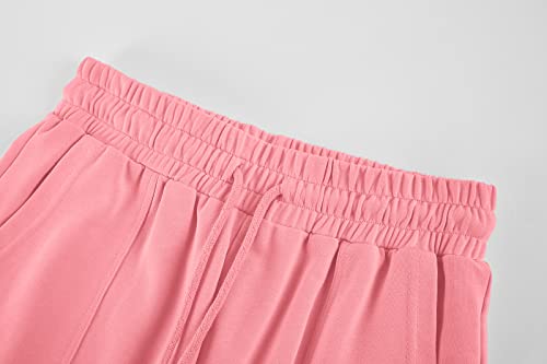 Sweatsuit For Women Two Piece Outfits Loungewear Set Casual Wear Long Sleeve Crop Top Hoodie Sweatshirt Sweat Pants Jogger Athletic Track Suits Pink, S #TOP4