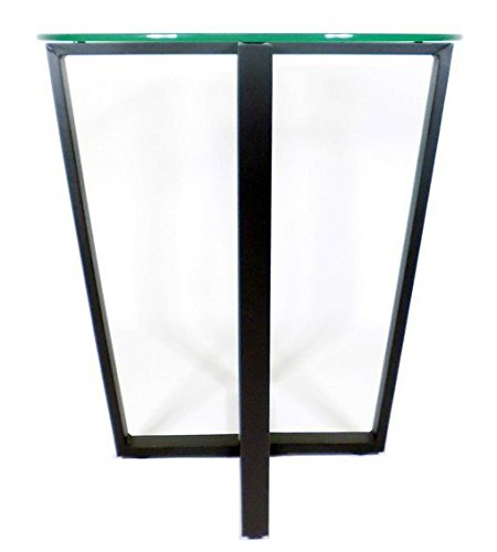 Mango Steam Metro Glass End Table - Clear Top/Black Base