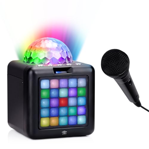 Edco Eindhoven B.V. Haut-Parleur Karaoké Bluetooth Portable avec Micro et Lumières LED - pour Soirées et Karaoké