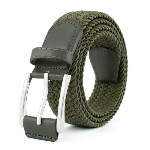 1pc Stretch Woven Braided Belt Men Women Junior Casual Jeans Pants Belt Canvas Belt