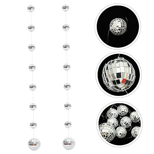 KALLORY - 2 unidades de bolas espejadas para decoración de fiestas, bodas y festividades, fáciles de instalar en discotecas, salas de baile y bares miniatura 5