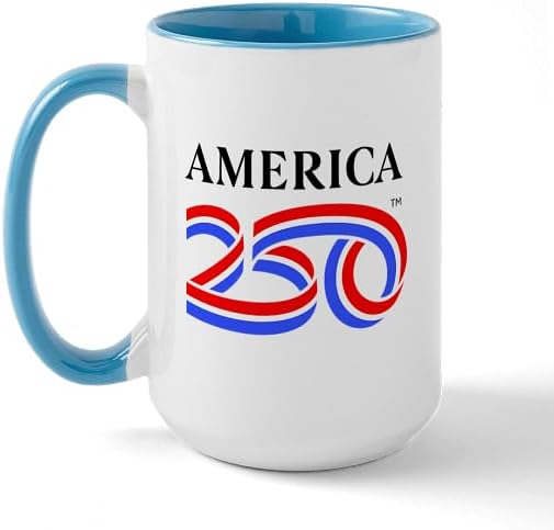 CafePress America250: Black Vertical Logo 15 oz (444 ml) Ceramic Coffee Mug