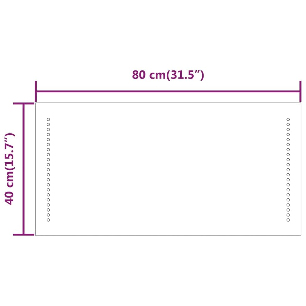 LED-Badspiegel 40 x 80 cm, Glas, IP65 wasserdicht, USB Beleuchtung, mit Haken zur Wandmontage, für Bad Kosmetik Spiegel und Rasur im Flur