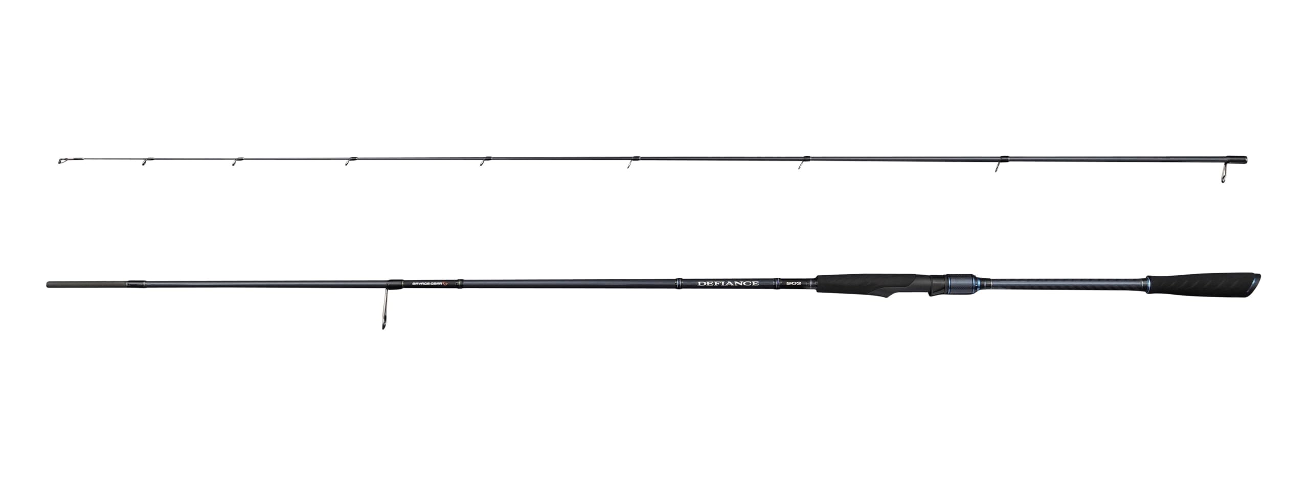 Savage Gear Defiance SG2 Fishing Rod | Saltwater Spinning Rod for Sea Bass, Bluefish & Bonitos | Medium Power | 24/30T Carbon Blank | SeaGuide Gold Label Guides | 2.30m | 8-30 g