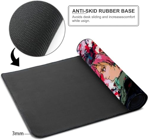 Image of Anime Ninja Team Gaming Mouse Pad, Large Desk Mat 58.5 x 28 cm, Extended Washable Mousepad, Desk Pad, 2mm Thick Non-Slip Rubber Base, Stitched Edges, Smooth Surface (Multicolour)