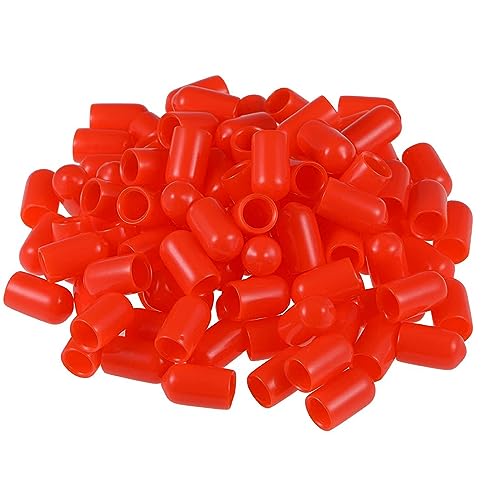 TA-VIGOR 100Pcs Rubber End Caps, 7mm ID Round Flexible Screw End Caps Thread Protectors