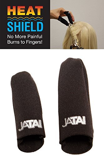JATAI Heat Shield - Thermal Finger Protection Guards for Curling and Flat Irons, Wands, Blow Dryers - 2pc (Thumb & Finger) (S/M - thumb 3/4