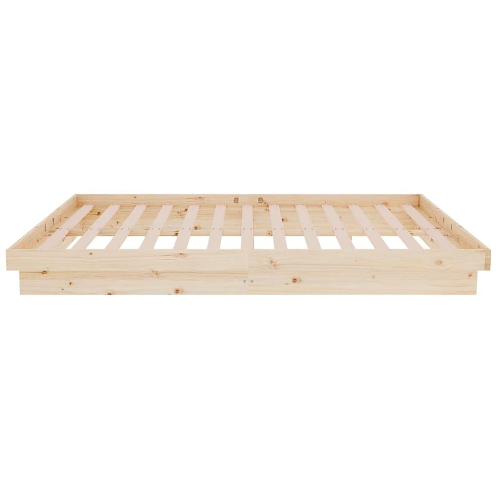 Estructura de Cama de Madera Maciza Pino 120x200 cm con cabecero rústico Soporte para colchón Dormitorio Descanso hogar