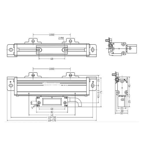 Escala Lineal de Vidrio KA600 5μm RS422 3000mm miniatura 4