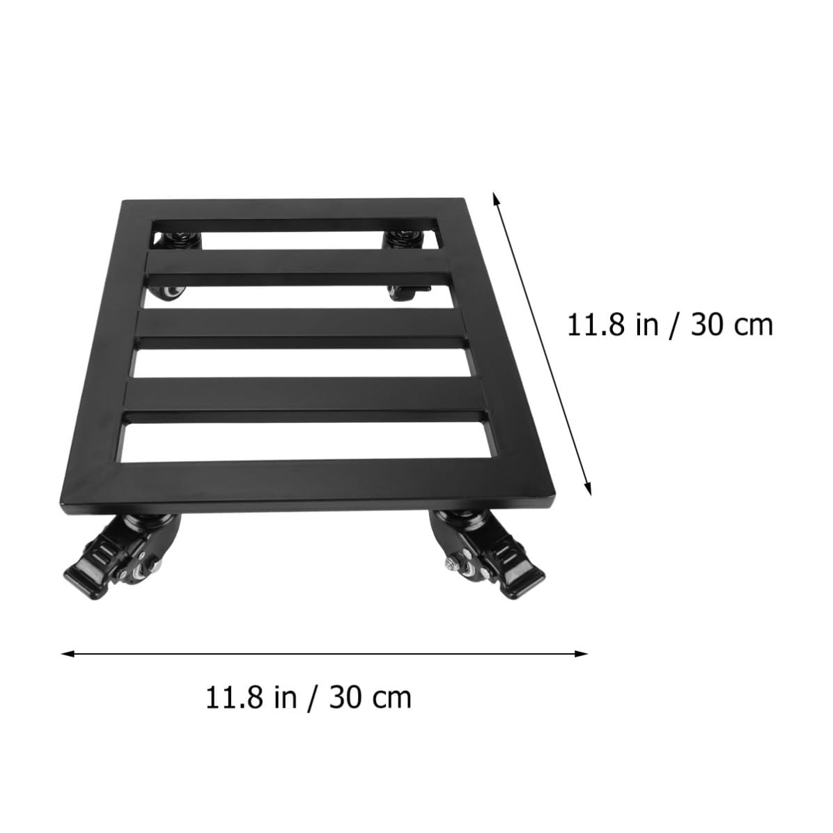 Ferro Nero Sottovaso Robusto con Ruote, 50cm per Vasi Pesanti