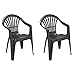 Mojawo 2er Set Stapelstuhl Gartenstuhl Altea Bistrostuhl Gartensessel Balkonstuhl Kunststoff stapelbar Balkonmöbel Gartenmöbel Anthrazit